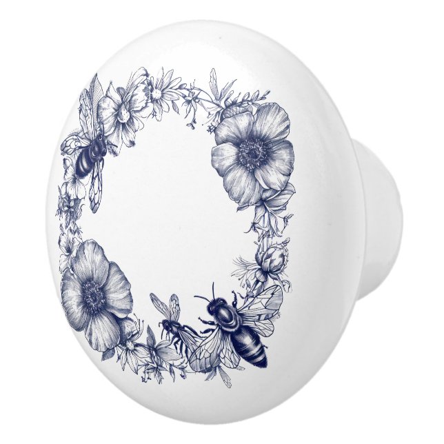 Botaniska blommor bin krans knopp (Höger)