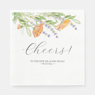 Botaniska blommor Bröllop Napkins Pappersservett