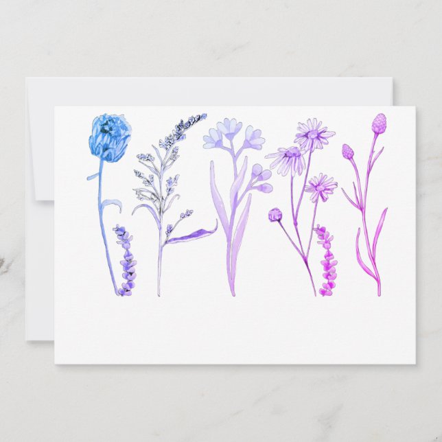 Botaniska blommor för bröllop, shower och eveneman inbjudningar (Framsida)