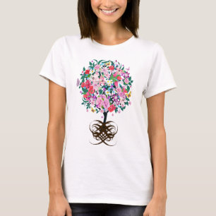 Botaniska blommor Heart Shape Swirls T Shirt
