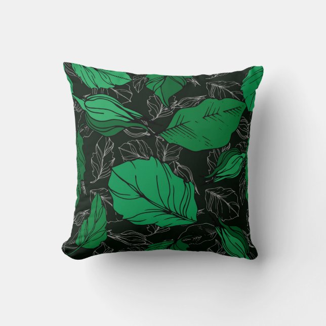  botaniska blommor i ro blommigt. VILD VÅR LÖV w Kudde (Framsida)