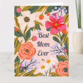 Botaniska blommor mammas hälsningar kort