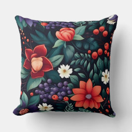 Botaniska blomstblommor kudde