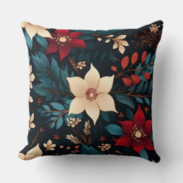 Botaniska blomstblommor kudde