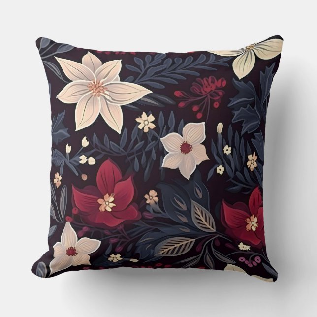 Botaniska blomstblommor kudde (Framsida)