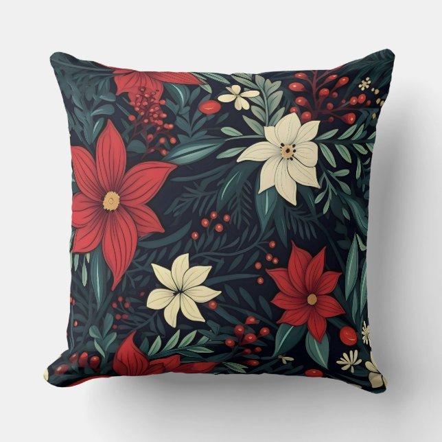 Botaniska blomstblommor kudde (Framsida)