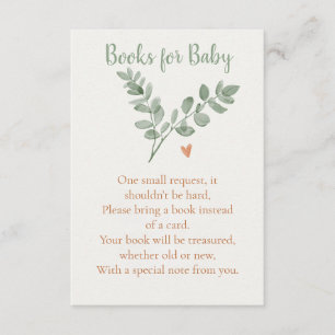 Botaniska böcker för babykort – Minimal eukalyptus Tilläggskort