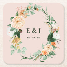 Botaniska Boho-Blommigten Greenery Monogram Bröllo