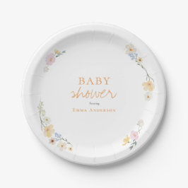 Botaniska Boho blommor Skript baby shower