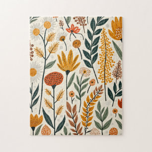 Botaniska Boho blommor Växter Design 390 Pussel