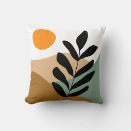 Botaniska Boho Earthy Färg Abstrakt Art Kudde