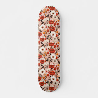 Botaniska Boho Fall Wildblommor Meadow Mönster Mini Skateboard Bräda 18,5 Cm