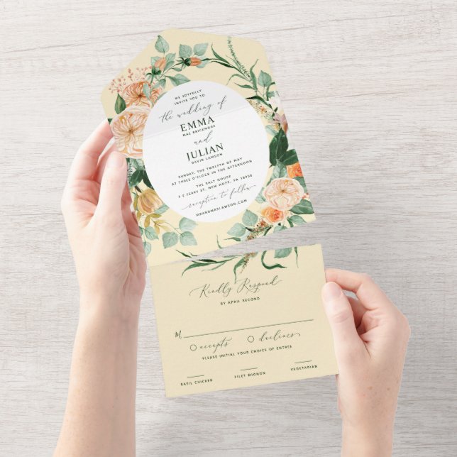 Botaniska Boho Greenery-Gulten Bröllop (Avrivbar del)