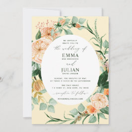 Botaniska Boho Greenery-Gulten Bröllop Inbjudningar