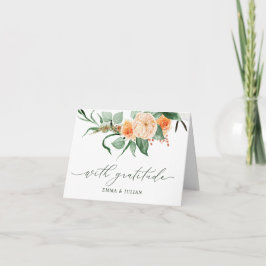 Botaniska Boho Greenery Personlig Namn Bröllop Tack Kort
