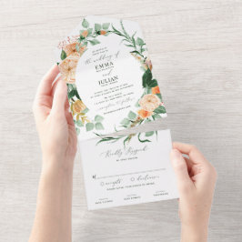 Botaniska Boho Greenery Watercolor Blommigt Bröllo