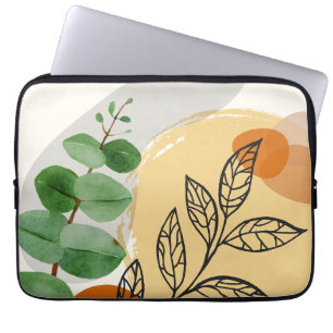 Botaniska Boho-Gröntens Orange Laptop Fodral