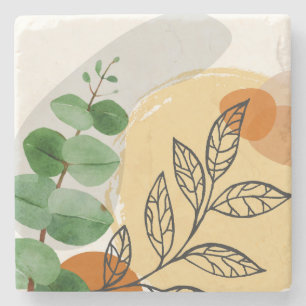 Botaniska Boho-Gröntens Orange Stenunderlägg