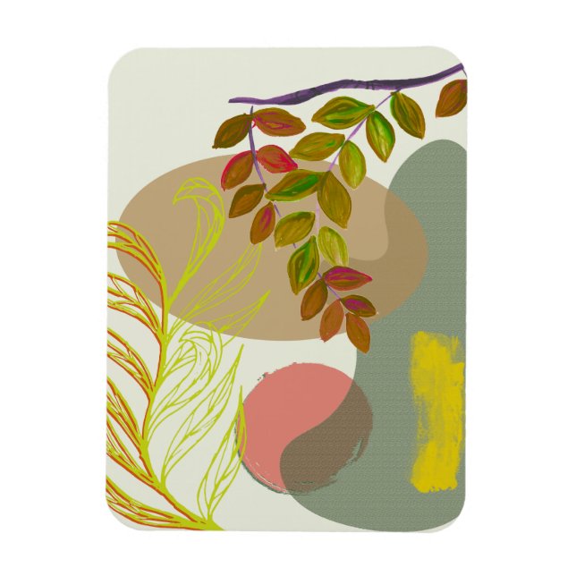 Botaniska Boho-Gultens Grönt Magnet (Vertikal)