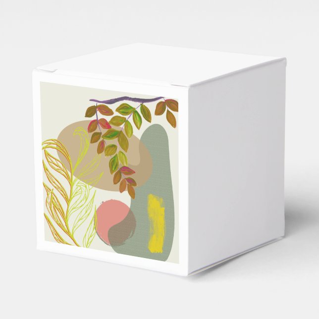 Botaniska Boho-Gultens Grönt Presentaskar (Framsidan Sidan)