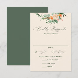 Botaniska Boho-Neutralten Greenery Peach Bröllop OSA Kort