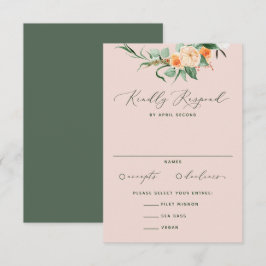 Botaniska Boho-Neutralten Greenery  Rosa Bröllop OSA Kort
