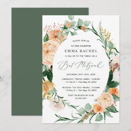 Botaniska Boho Personlig Greenery Bat mitzvah Inbjudningar