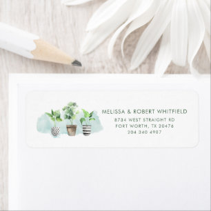 Botaniska Boho Plants Flytta Returadress Etikett