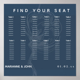 Botaniska bomullsplantan Blue Bröllop Poster