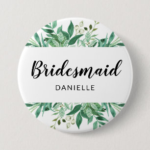 Botaniska bridesmaid Monogrammed färsk blomma Knapp
