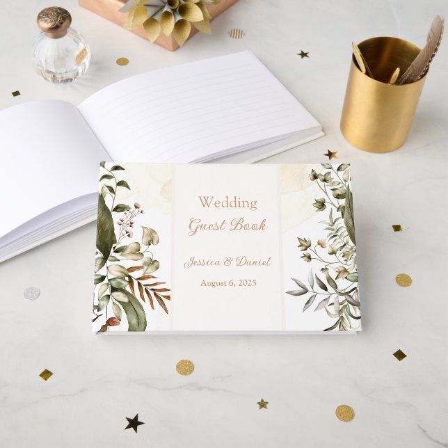Botaniska Bröllop Guest Bok (Framsida öppen)