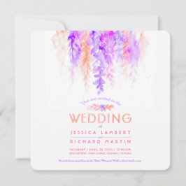 botaniska bröllopsinbjudningar för vattenfärgslila inbjudningar