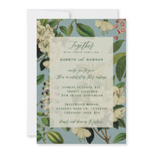 BOTANISKA BRÖLLOPSINVITERINGAR - ANKÄGGSBLÅA