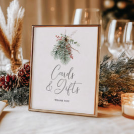 Botaniska Bröllopskort och gåvor från vinter Poster