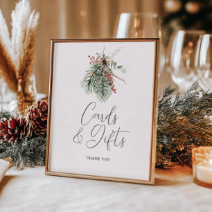 Botaniska Bröllopskort och gåvor från vinter Poster