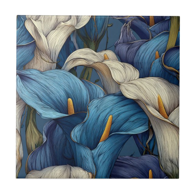 Botaniska Calle Lilies-plattor för modernt badrum Kakelplatta (Framsidan)