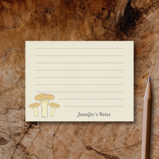 Botaniska Chanterelle Mushroom Post-it Block (Botanical Chanterelle Mushroom Post-it Notes)