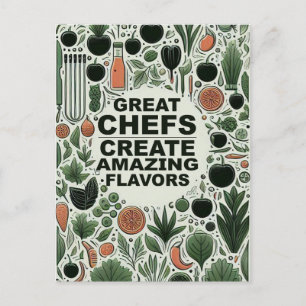 Botaniska Chefs köksbruk Typografi Vykort
