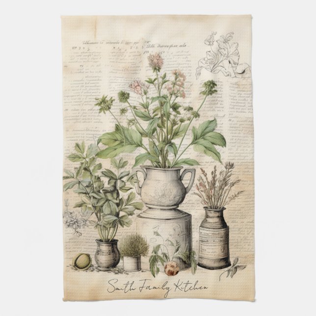 Botaniska Chicen Familj Namn Gift Kökshandduk (Vertikal)