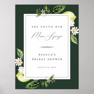 Botaniska citroner Huvudpress Bröllopsdusch Affisc Poster