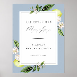 Botaniska citroner Huvudsqueeze Bröllopsdusch Affi Poster