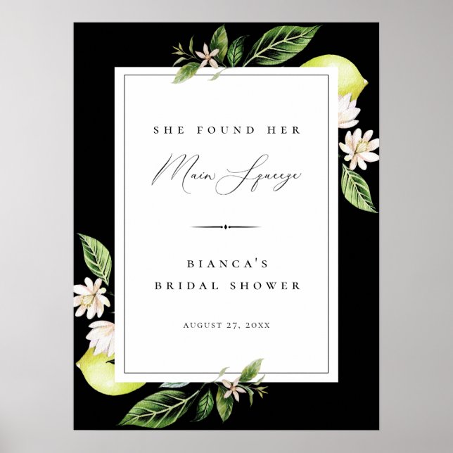 Botaniska citroner Huvudsqueeze Bröllopsdusch Affi Poster (Framsidan)