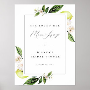 Botaniska citroner Huvudsqueeze Bröllopsdusch Poster