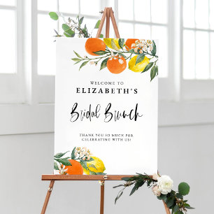 Botaniska citroner och Orangar Sommar Möhippa Brun Poster