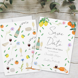 Botaniska Citrus Summer Boho Bröllop Spara Datumet