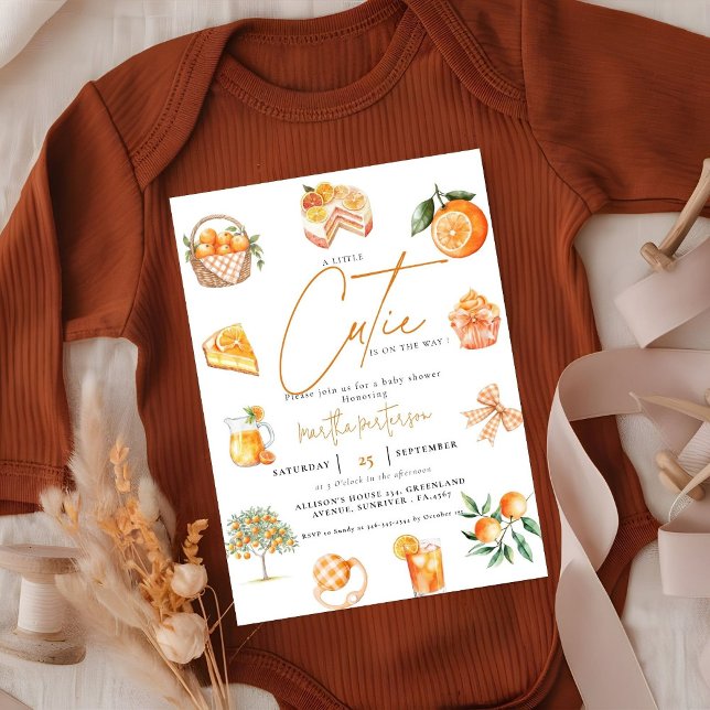 Botaniska citrusfrukter orange Cutie, sommarbabysk Inbjudningar (Skapare uppladdad)