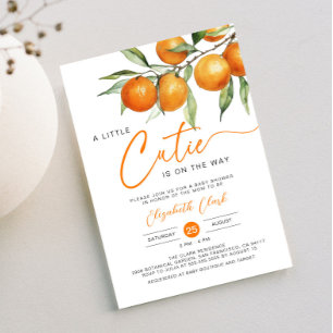 Botaniska citrusfrukter Orange Little Cutie Baby S Inbjudningar