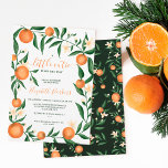 Botaniska citrusfrukter, orange med liten kutiebab inbjudningar<br><div class="desc">Citrusfrukter med liten orange,  små barnduschinbjudan med söt orangar,  citrusfrukter med klementinursprung,  grönt grenar och löv med vita blommor och ett modernt penselteckensnitt. perfekt könsneutral babydusch för vinter-,  vår- och sommarcitrussäsongen! Med söt citrus clementine botanical mönster längst bak.</div>