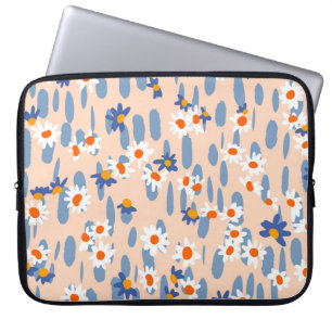 Botaniska Daisy: Vintage Sömlöst Mönster. Laptop Fodral