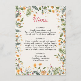 Botaniska Daisyn Daffodils Peony Flowers Bröllop Meny